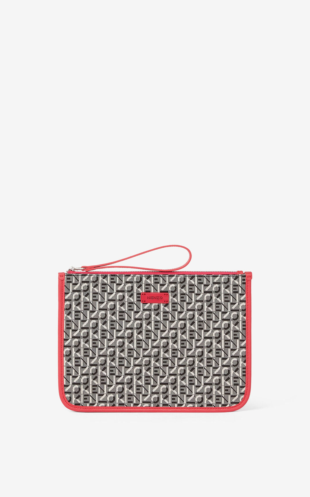 Kenzo Jacquard Courier Clutch Mujer Coral | 8359764-NP